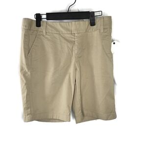 Caslon Tan Oxford Bermuda Shorts Size 4 NWT